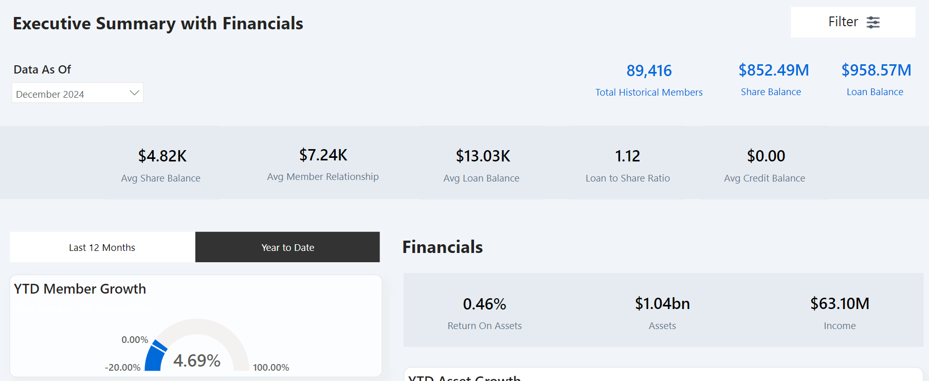 Executive Dashboard with Financials - ROA Calculation Updated