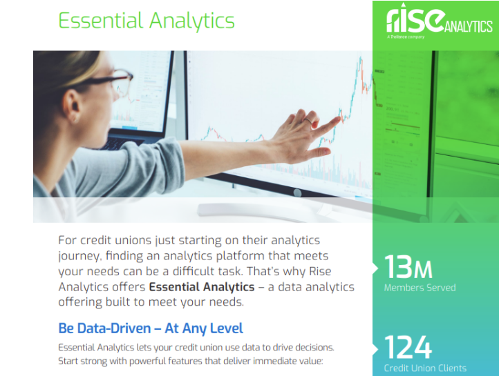 Essential Analytics, Data Analytics, Credit Unions